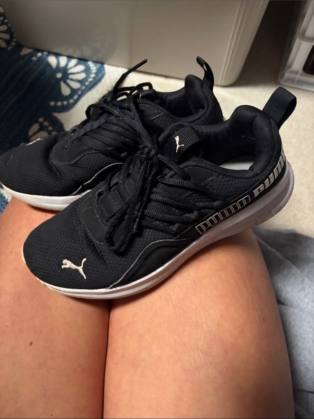 Puma Women's Black and White Athletic Sneakers